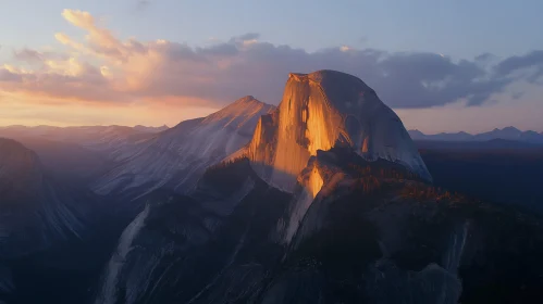 Sunlit Peaks: A Serene Mountain Landscape