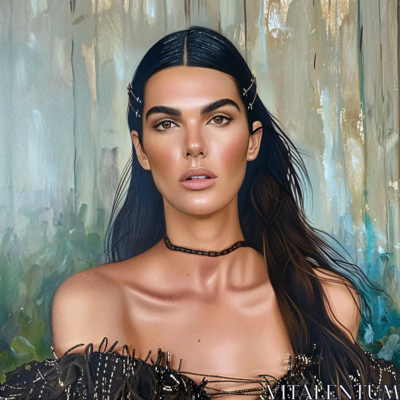 AI ART Kendall Jenner in an Elegant Portrait