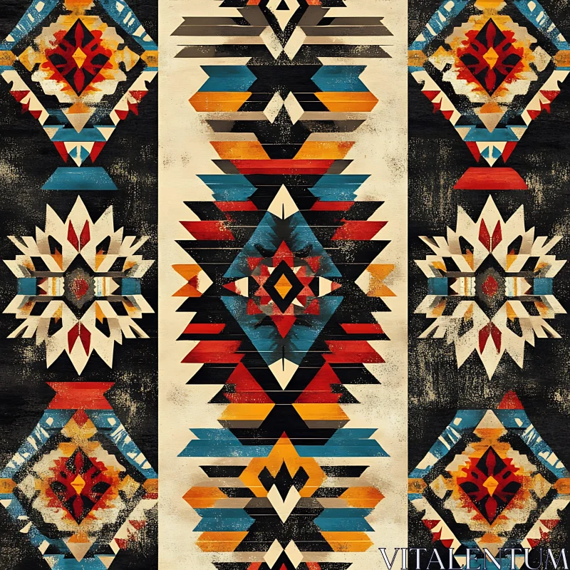 Symmetrical Aztec Ornament Art AI Image