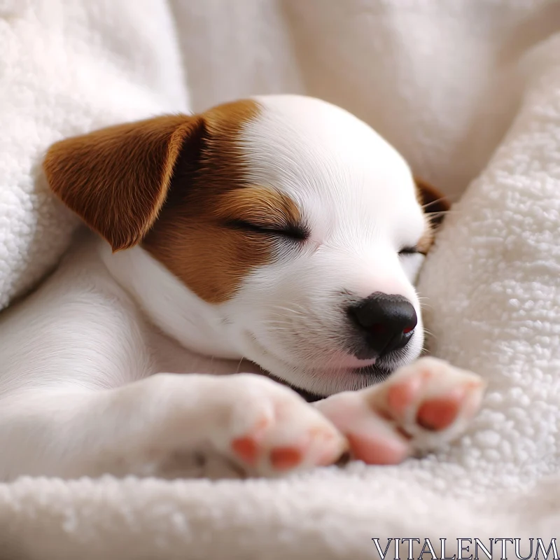 Peaceful Puppy Dreaming AI Image