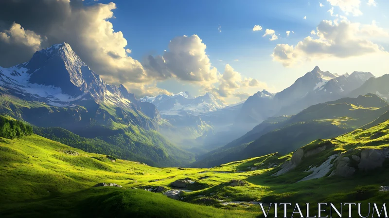 Scenic Mountainous Vista AI Image