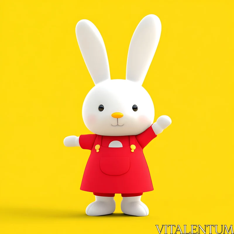 AI ART Cute White Rabbit Character Illustration