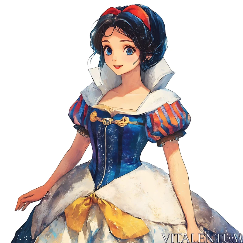 Anime Princess with Expressive Blue Eyes AI Image