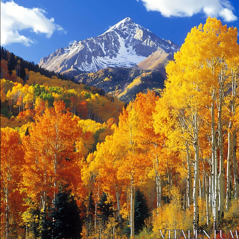 Mountain Forest in Fall Season AI Image