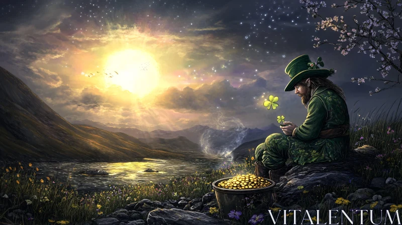 AI ART Magical Irish Scene with Leprechaun