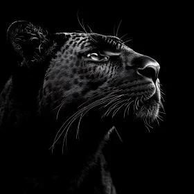 Elegant Monochrome Panther Gaze