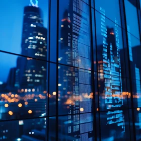 Urban Reflections: City Lights at Night