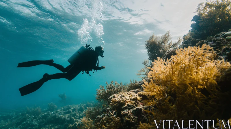 AI ART Scuba Diver in Ocean's Embrace