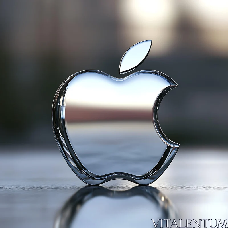 AI ART Modern Reflective Apple Logo