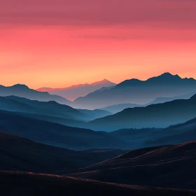 Blue Mountains Pink Sunset Vista