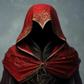 Crimson Hooded Figure