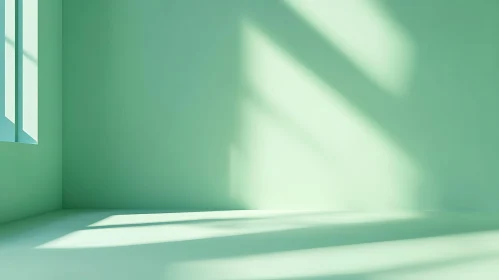 Light and Shadow in a Green Interior