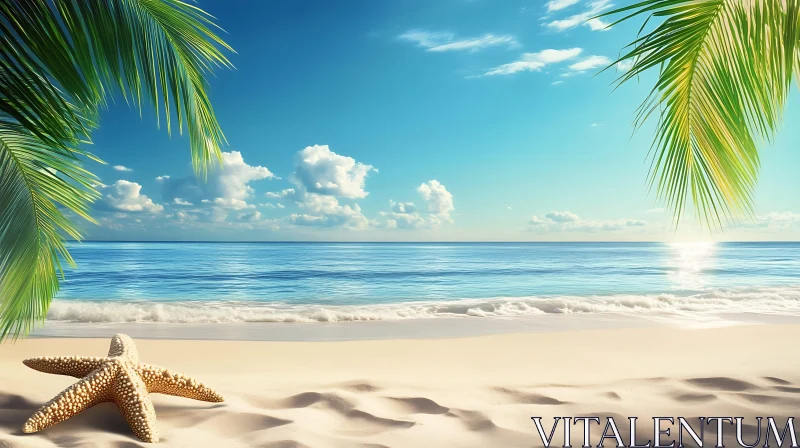 AI ART Coastal Serenity: A Beach Day Dream