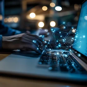 Digital Connections: Data Flow on a Laptop