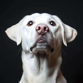 Expressive White Dog Portrait