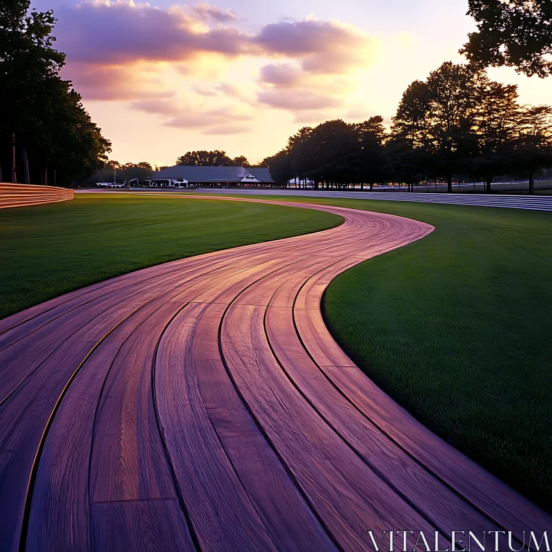 AI ART Winding Path at Sunset