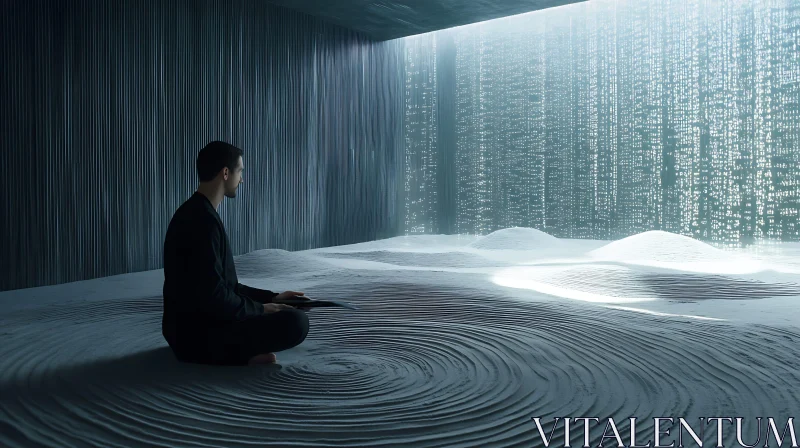 Minimalist Meditation: A Moment of Zen AI Image