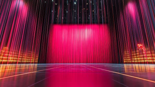 Pink Stage Curtain Backdrop