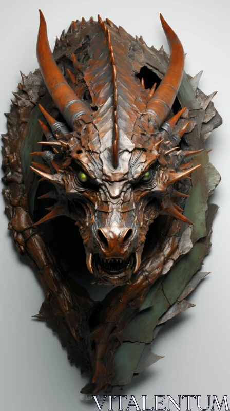 Enchanting Metal Dragon Sculpture: A Fusion of Realism and Fantasy AI Image