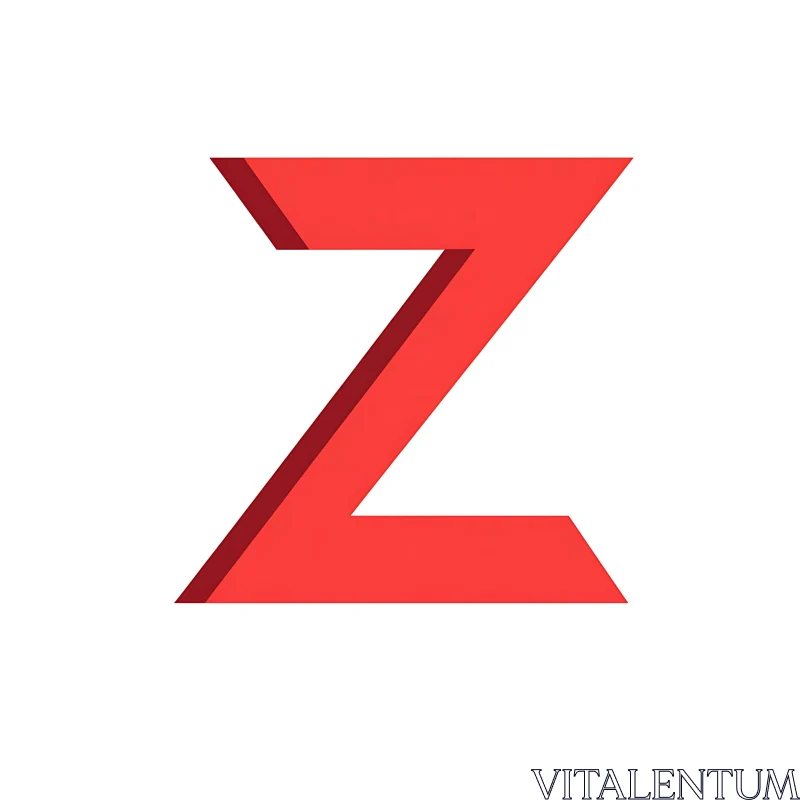 AI ART Geometric Red Z on White