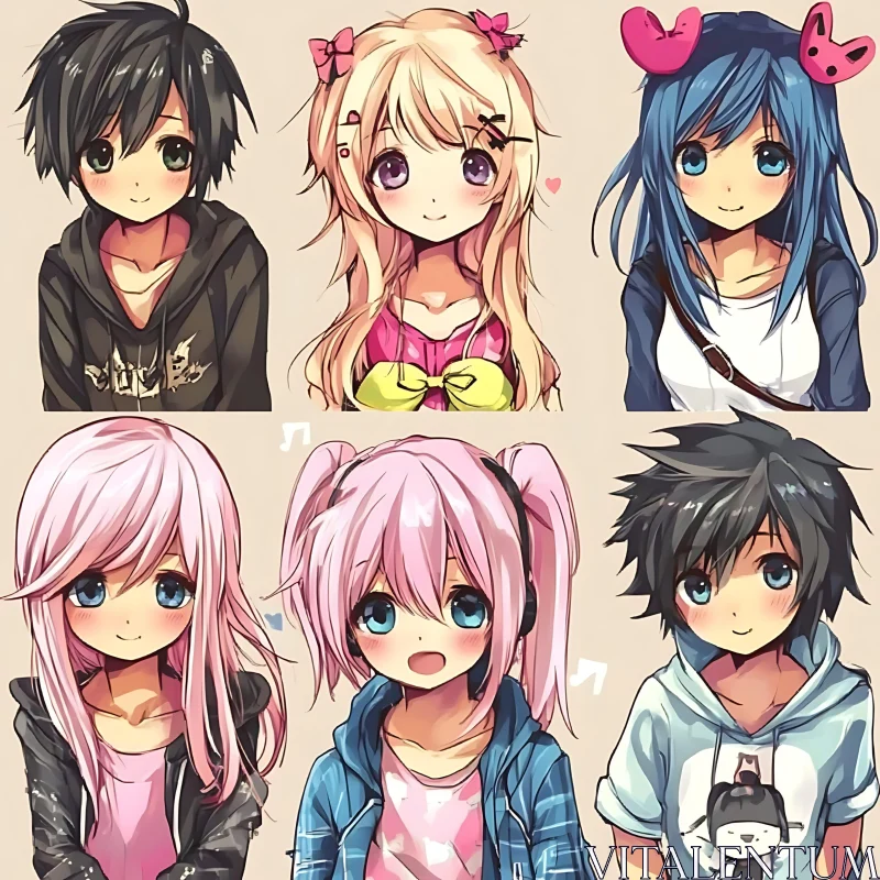 Anime Character Collage AI Image