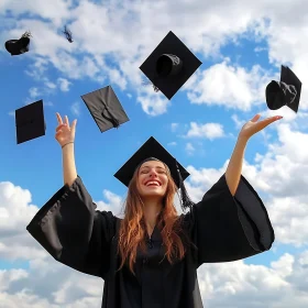 Triumphant Graduate Celebrates Success