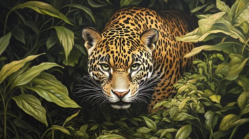 Lurking Jaguar in Greenery