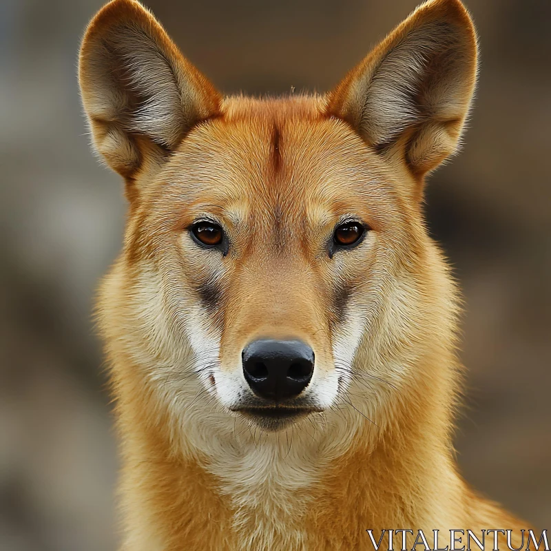 Australian Dingo Face Detailed View AI Image