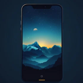 Mountain Range at Night Phone Display