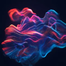 Neon Light Waves Abstract Design
