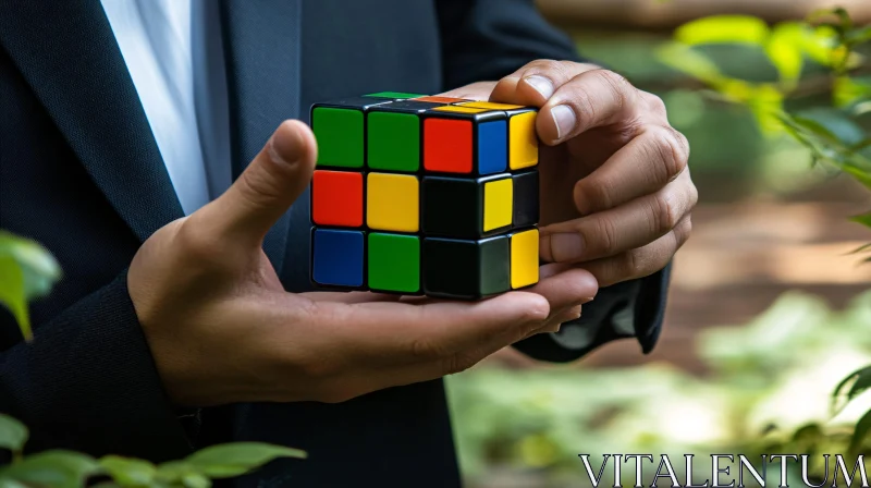 Rubik's Cube in Hand AI Image