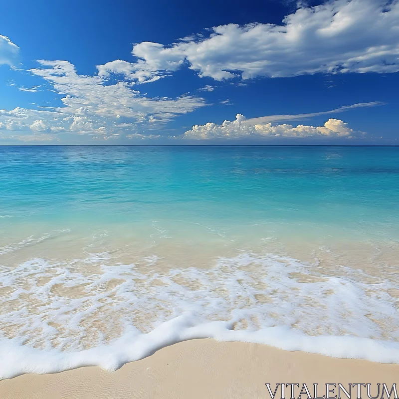 AI ART Peaceful Ocean Scene with Blue Sky