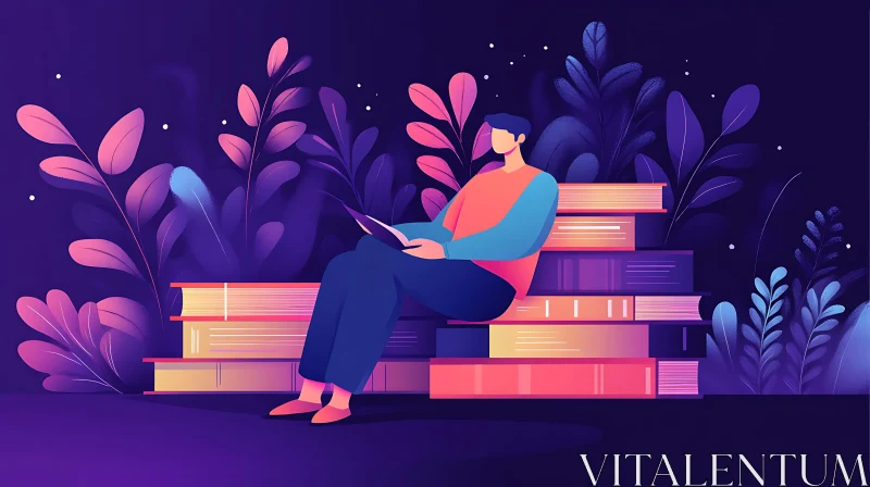 AI ART Bookworm Art: A Reader's Paradise