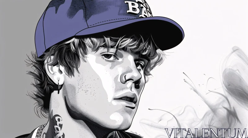 AI ART Monochromatic Pop Art of Justin Bieber