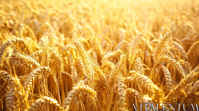 Sunlit Wheat Field AI Image