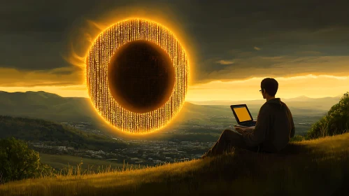 Man Coding Future Landscape