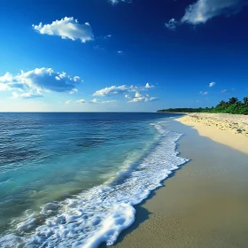 Peaceful Beach and Blue Ocean