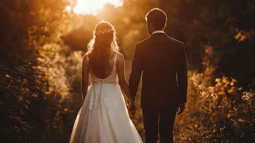 Golden Hour Wedding: Bride and Groom