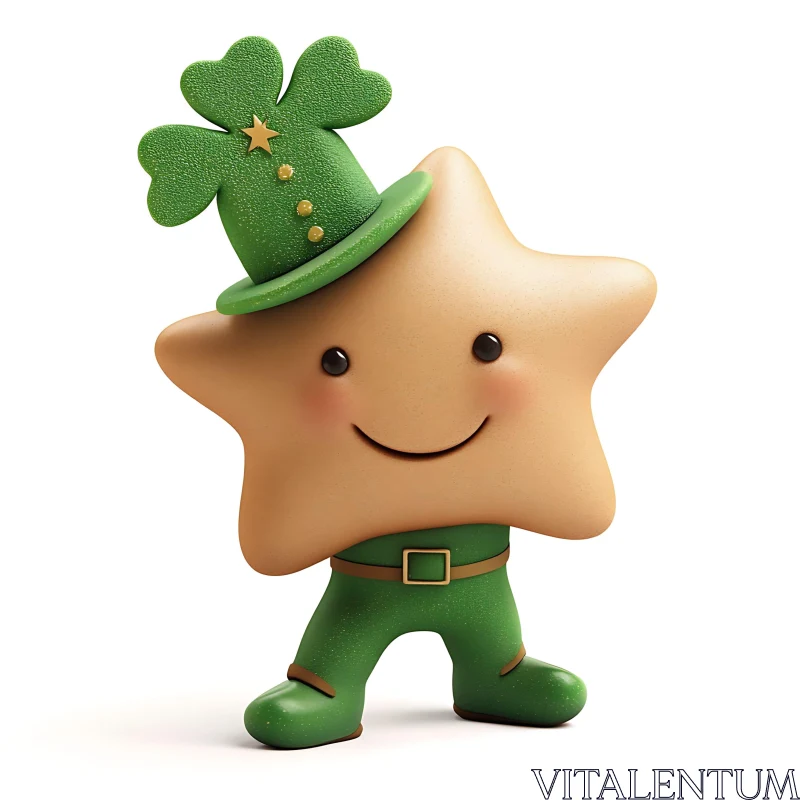 AI ART Festive Star in Leprechaun Attire