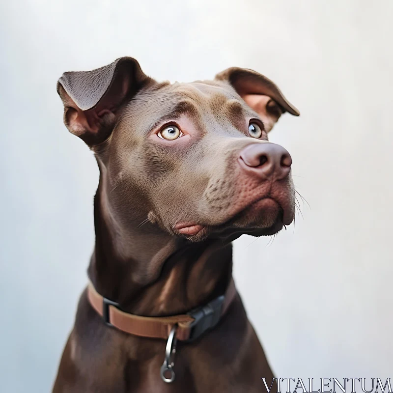 AI ART Close-Up of a Brown Dog