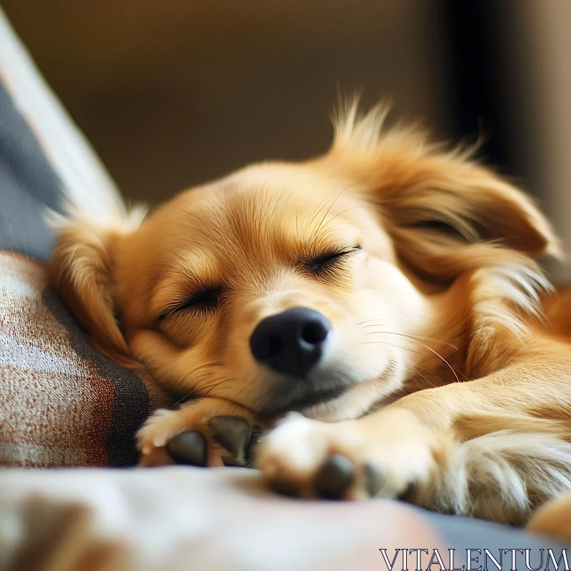 Peaceful Puppy Nap AI Image