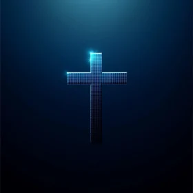 Abstract Glowing Cross Art