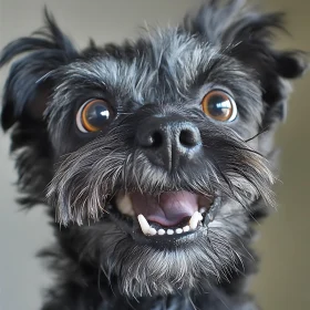 Adorable Happy Dog with Big Eyes Close-Up