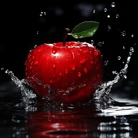 A Splash of Freshness: Red Apple Still Life