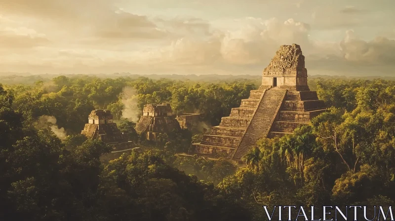 Lost Civilization: Pyramids in the Jungle AI Image