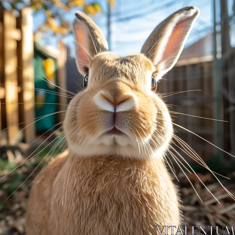 Rabbit Portrait with Whiskers AI Image