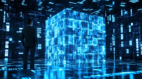 Blue Cube in Virtual Reality