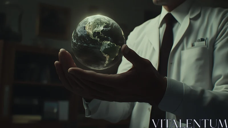 Glowing Earth Globe AI Image