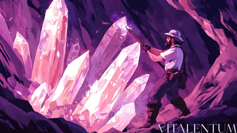 AI ART Miner in the Crystal Cave