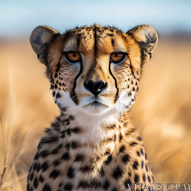 Close-up of a Cheetah in the Wild AI Image